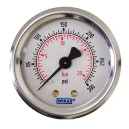 Wika Range 0-1 kg/cm2 with PSI Back Entry Bourdon Tube Pressure Gauge 212-53-63-BACK-1 KG-97