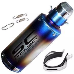 RA Accessories Blue SC Project Mini Silencer Exhaust for Bajaj Discover 125 ST-image-126