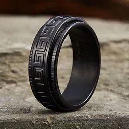 MEENAZ Men Silver Plated Stainless Steel Band Finger Ring-37