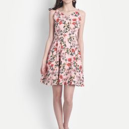 MISS HAUTE Women V-Neck Sleeveless Floral Printed Fit & Flare Dress-image-79