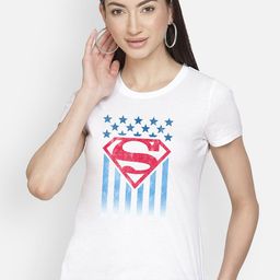 Free Authority White & Blue Superman Printed T-shirt-image-51