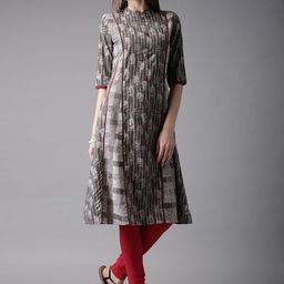 Moda Rapido Women Grey Printed A-Line Kurta-picture-11