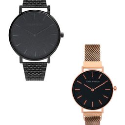 JOKER & WITCH Set Of 2 Black & Rose-Gold Toned Michael & Rachel Couple Watches-22