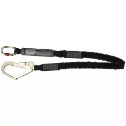 ISSAFE 44 mm Polyester Energy Absorber Shock Absorbing Lanyard and One Side Carabiner and Scarrolding Hook on the Other, ISF-65 (Pack of 5)-17