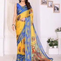 MAGNEITTA Ethnic Motifs Pure Chiffon Saree-picture-42