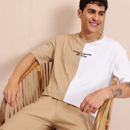 Mast & Harbour Men Colourblocked Relaxed Fit Short Set-image-107