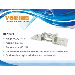 Yokins DC Current Shunt 1000 A/75 mV As per IS 1248 for Current Measurement image 2