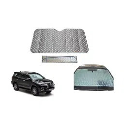 Auto Pearl Car Windshield 5 Layer Sun Shade Front Window Sun Shade Cover Blocks UV Rays Reflecting Foldable Aluminum Sun Shade ((133 x 70) c.m.) Compatible with Fortuner Type 2 (2016 2019)-17