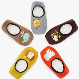 TOFFCRAFT Kids Pack Of 5 Elle & Friends Patterned Shoe Liner Socks-image-88