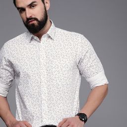 Raymond Men Slim Fit Floral Printed Pure Cotton Casual Shirt-image-13