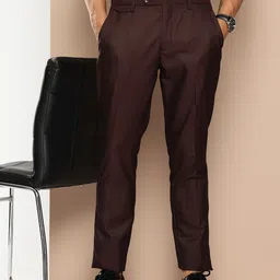 encore by INVICTUS Men Textured Trousers-image-17
