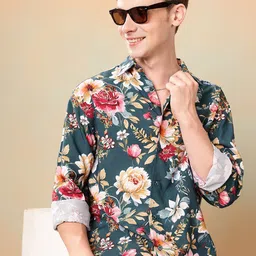 Mast & Harbour Relaxed Fit Opaque Floral Printed Casual Shirt-picture-5