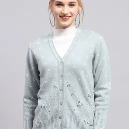 Monte Carlo Women Embroidered Woollen Cardigan with Embroidered Detail-image-57