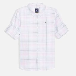 Allen Solly Junior Boys Spread Collar Windowpane Checked Cotton Casual Shirt-image-77