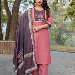 Twika Women Floral Printed Regular Kurta with Trousers & With Dupatta-picture-8