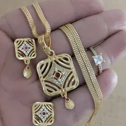 V.K.PAYAL.JEWELLERY Gold-Plated Stones-Studded Jewellery Set-picture-24