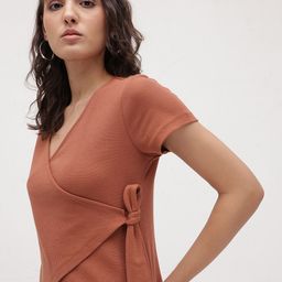 The Roadster Life Co. Ribbed Crop Wrap Top with Tie-Up Detail-image-74