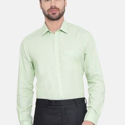 Turtle Men Green Smart Slim Fit Solid Formal Shirt-image-88