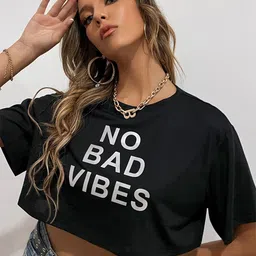 LULU & SKY Typography Printed Round Neck Short Sleeves Boxy Crop T-shirt-image-50