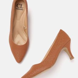 Carlton London Women Snakeskin Textured Slim Heeled Pumps-picture-35
