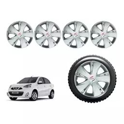 Auto Pearl T5Sil35 R14 Press Type Wheel Hubcap with Retention Ring 35.56 cm (14 Inch) for Nissan Micra Diesel XL (Pack of 4 Pcs)-picture-5