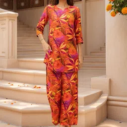 NAINVISH Printed V-Neck Tunic With Trousers Co-Ords-picture-9