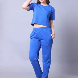 Lazy Lush Round Neck Top With Trousers Co-Ords Set-98