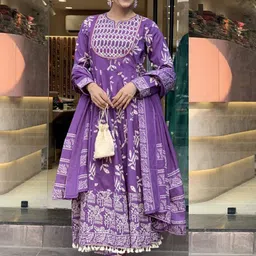 KALINI Women Ethnic Motifs Printed Regular Kurta with Trousers & With Dupatta image 2
