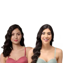 Women Cotton Red,Green Padded Non-Wired Lingerie Bra Sport wear Gym Crop Tank Top-43