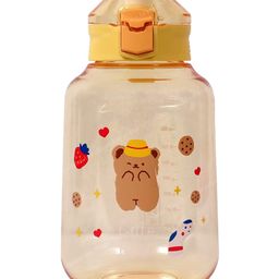Toyshine Jumbo Tank 1200 ML Kids Water Bottle with Stainer, BPA Free Children's Drinkware with Button Lock, Yellow - 1200 ml-image-42