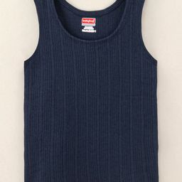 Babyhug Pull Over Sleeveless Thermal Vest Solid Colour - Navy Blue-image-61