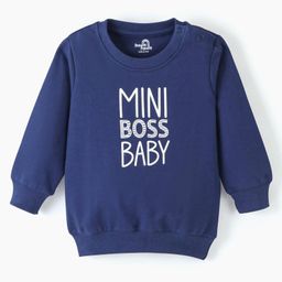 Doodle Poodle 100% Cotton Looper Knit Full Sleeves Sweatshirt Text Print - Navy Blue-picture-18