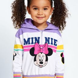 Babyhug Disney Terry Knit Hooded Sweatshirt With Minnie Mouse Graphics - Purple & White-image-14