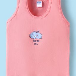 Tango Single Jersey Knit Sleeveless Vest with Bear Print - Coral-32