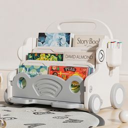BAYBEE 3-in-1 Baby Push Walker | Kids Bookshelf & 3-Tier Toy Storage Rack | Creative Drawing Board with Pen Holder | Baby Stroller for Boys & Girls-image-34