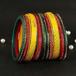 ZULKA Set Of 10 AD & CZ Stones Bangles image 4