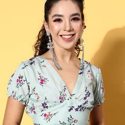 Moda Rapido Women Floral Printed Wrap Crop Top-image-49