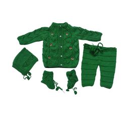 Cute Collection Infants 5 Pieces Knitted Woolen Sweater With Pajami, Cap & Pair of Socks-5