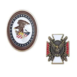 ADORN Set Of 2 Unisex American Eagle Emblem Minimal Brooches-picture-29
