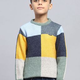 Monte Carlo Boys Checked Woollen Pullover-image-59