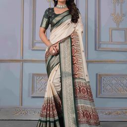 STAVA CREATION Ethnic Motifs Printed Zari Saree-picture-11
