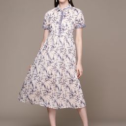 aarke Ritu Kumar Floral Print Shirt Midi Dress-image-90