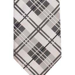 PELUCHE White & Charcoal Grey Checked Broad Tie-image-9