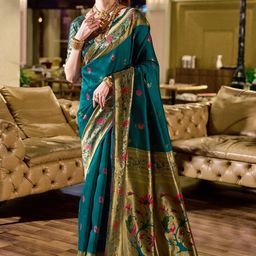 Suha Teal Art Silk Sarees-picture-27