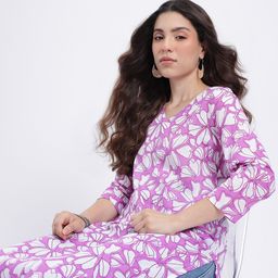 Anouk Rustic Floral Printed V-Neck Straight Kurta-image-39