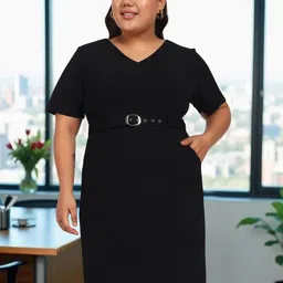 wild U Women 1Solid Shift Formal Above Knee Length Dress-image-73