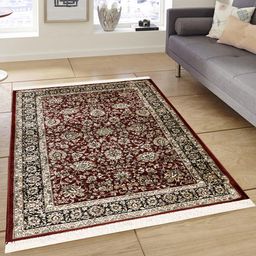 PRESTO Maroon & Beige Printed Persian Hand-Made Anti-Skid Carpet-30
