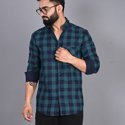FUBAR Slim Fit Tartan Checked Casual Shirt-image-81