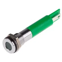 RS PRO Green Panel Mount Indicator 110V AC, Mounting Hole Size 8 mm, IP Rating IP67, Model No 8462780-17