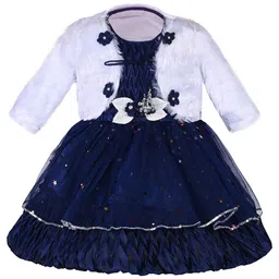 Kids Girls Wish Karo Embellished Bell Sleeve Net Fit & Flare Dress-image-46